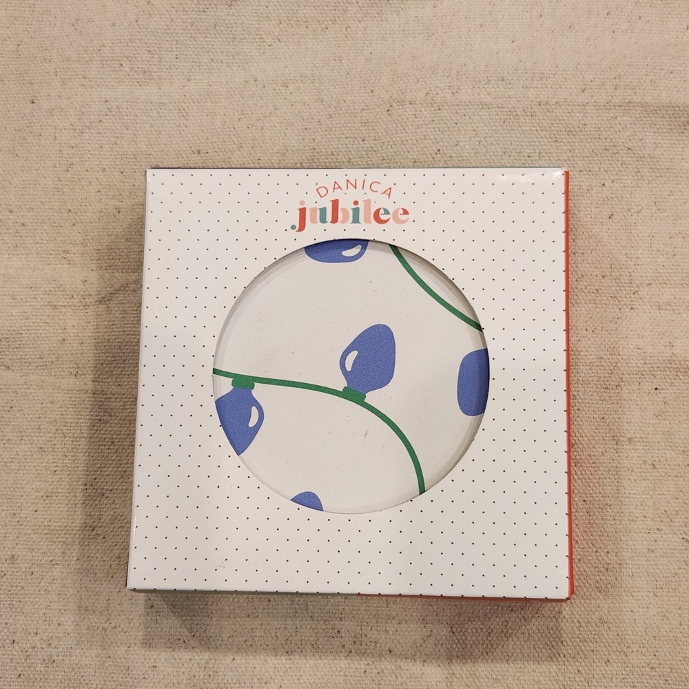 Danica Jubilee Holiday Glow Christmas Lights Absorbent Ceramic Coasters Set of 4